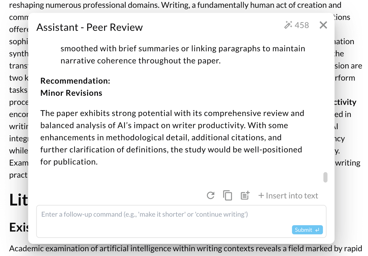 assistant peer review