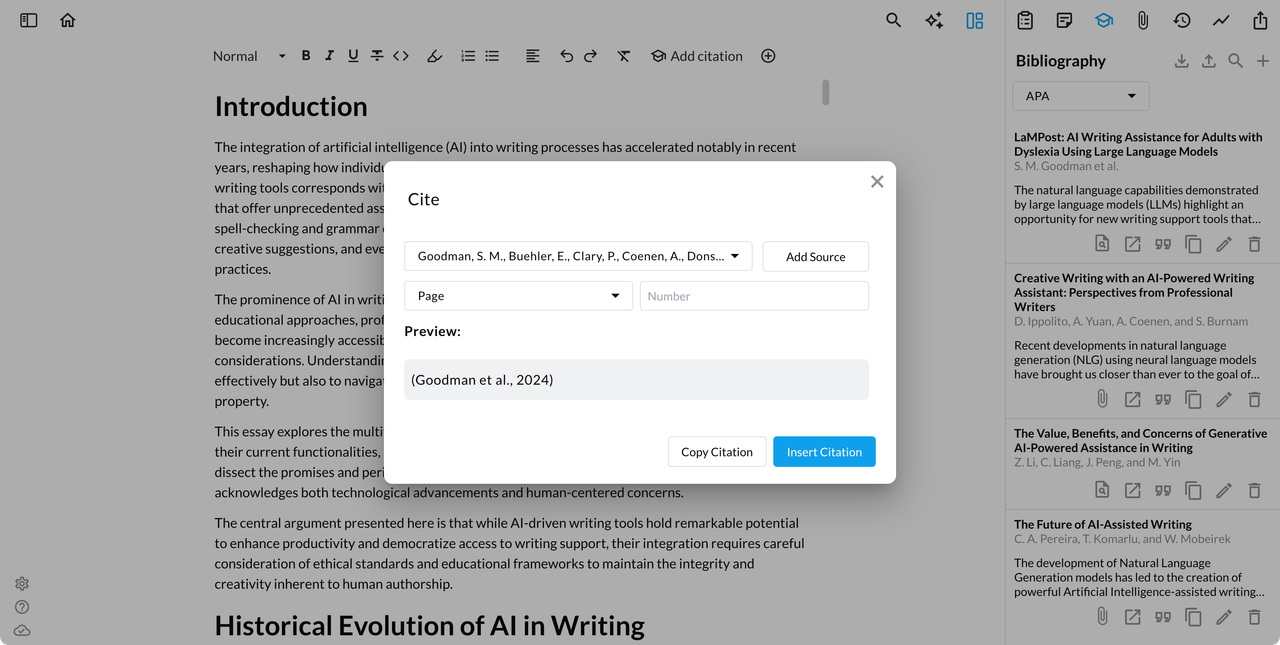 citation window