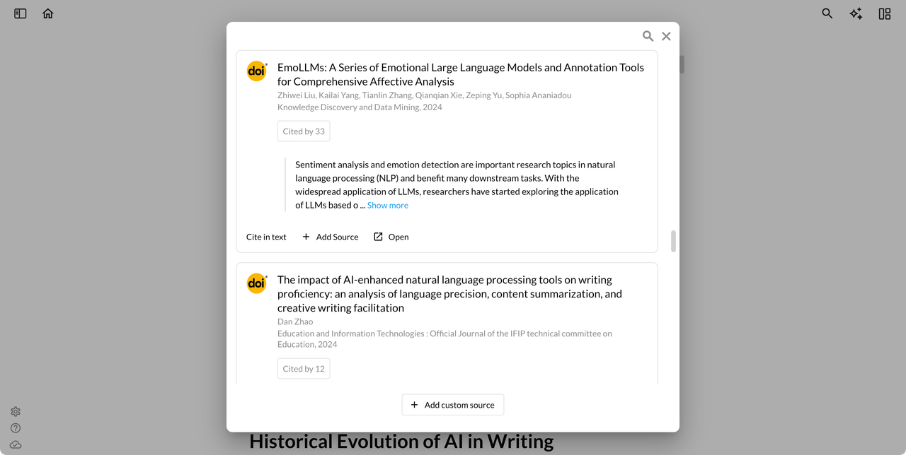 source recommendation list