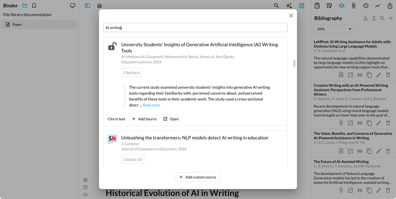search for sources