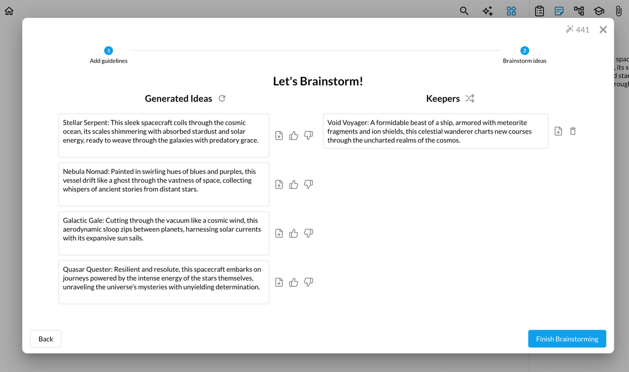 custom brainstorming results