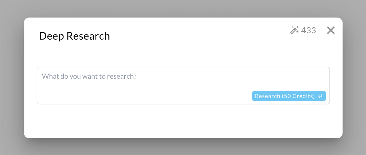 deep research input