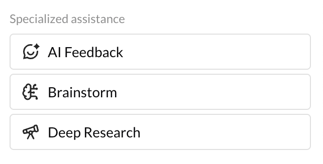 specialized assistance