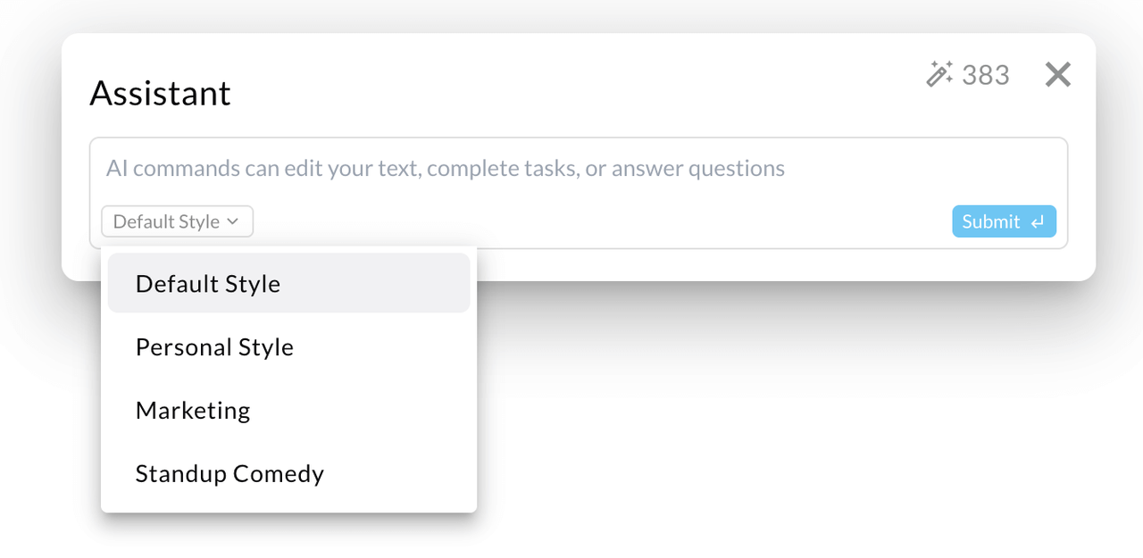 selecting a writing style